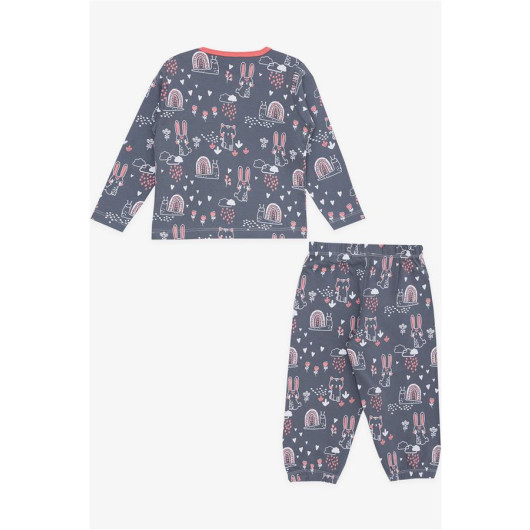 Baby Girl Pajama Set Animal Patterned Nature Themed Smoked (9 Months-3 Years)