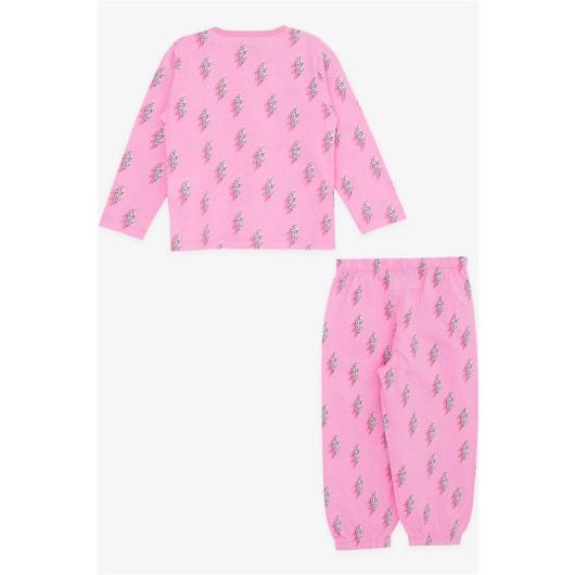 Baby Girl Pajama Set Lightning Pattern Pink (9 Months-3 Years)