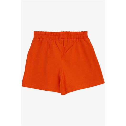 Girl Shorts Skirt Bow Frilly Orange (1.5-5 Years)