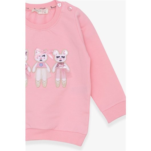 Girl's Sweatshirt Animal Printed Powder (1.5-5 Years)