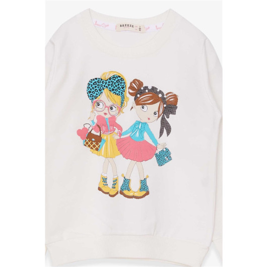 Girl's Sweatshirt Girl Printed Ecru (2-6 Years)