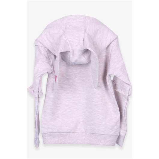 Baby Girl Sweatshirt Rabbit Printed Beige Melange (1.5-2 Years)