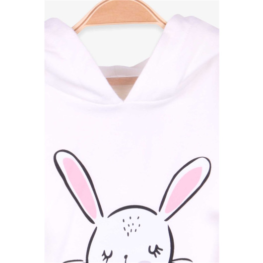 Girl's Sweatshirt Rabbit Printed Ecru (1.5-3 Years)