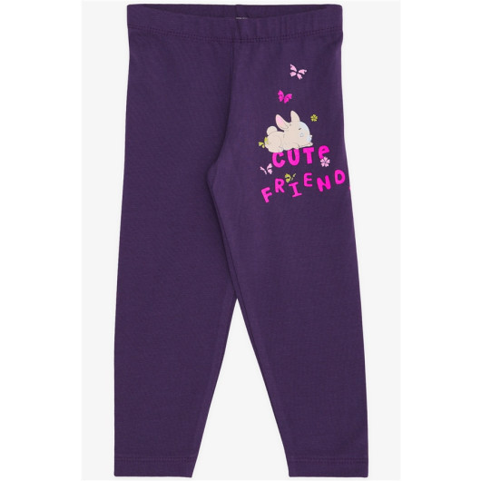 Baby Girl Tights Set Rabbit Printed Lilac (9 Months-2 Years)