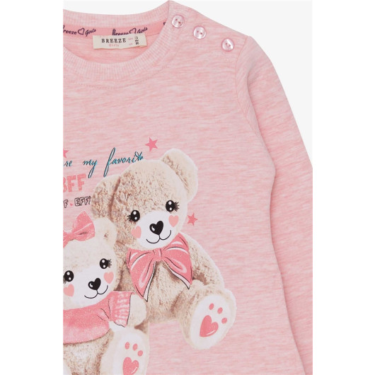 Girls Tunic Teddy Bear Printed Color Samon (1.5-5 Years)