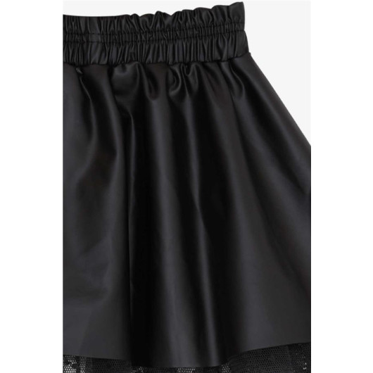 Girl's Leather Skirt Tulle Black (3-6 Years)