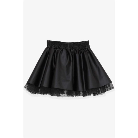 Girl's Leather Skirt Tulle Black (3-6 Years)