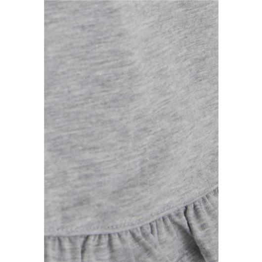 Girl Skirt Shorts Frilly Bow Gray Melange (1.5-9 Years)