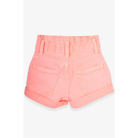 Girl Gabardine Shorts With Wristband Neon Orange (3-8 Years)