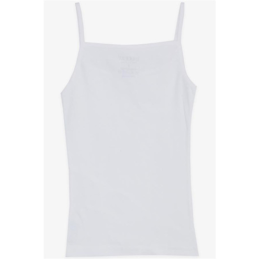 Girls' Thin Strap Undershirt White (3-7 Years)