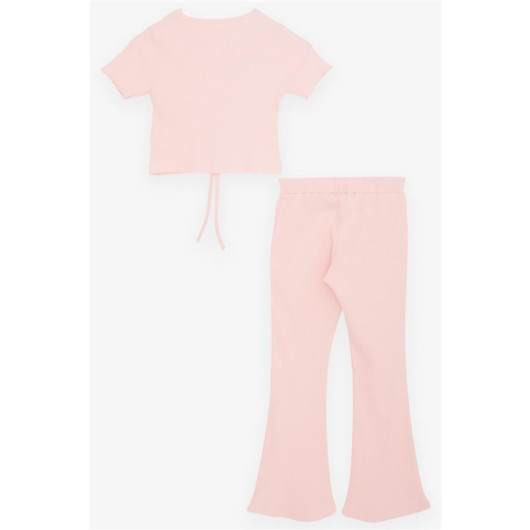 Girl's Flared Tights Crop Set Salmon (5-10 Years)