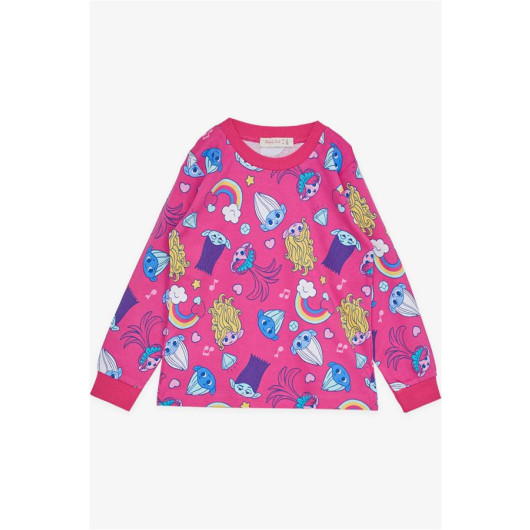 Girl's Pajama Set Smurfs Patterned Fuchsia (Age 1-4)