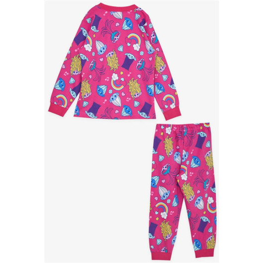 Girl's Pajama Set Smurfs Patterned Fuchsia (Age 1-4)