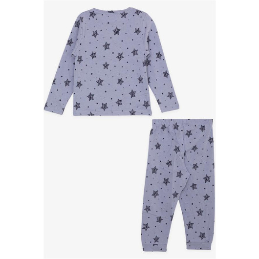 Girl's Pajamas Set Star Patterned Lilac (1.5-5 Years)