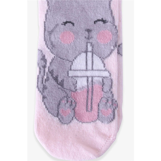 Girl's Socks Gluttonous Cat Powder (1-8 Years)