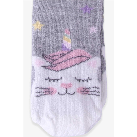 Girl's Socks Unicorn Gray (1-10 Years)