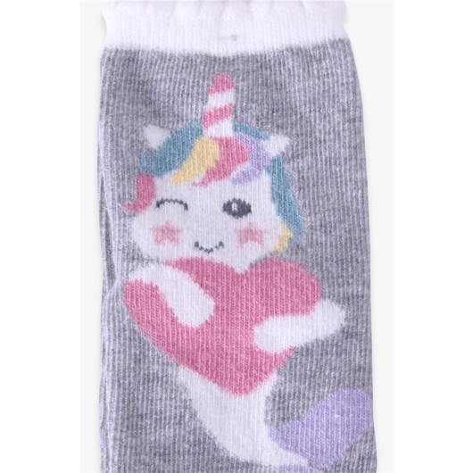 Girl's Socks Summer Figured Gray (1-2-7-8 Years)