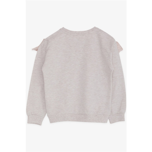 Girl's Sweatshirt Guipure Beige Melange (6-12 Ages)