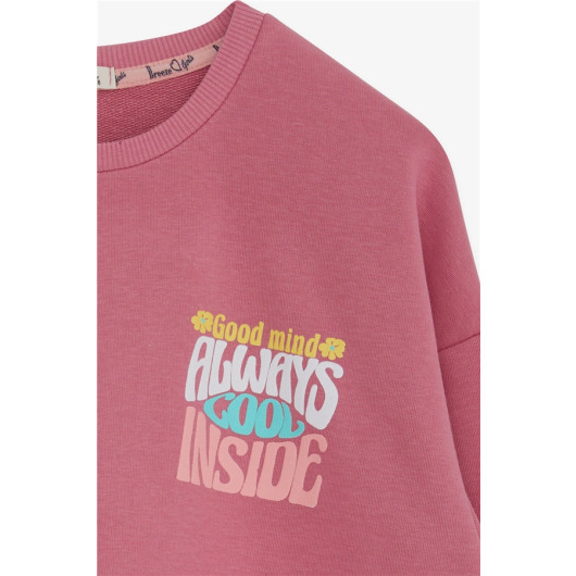 Girl's Sweatshirt Colored Letter Printed Cherry Rotten (8-14 Years)