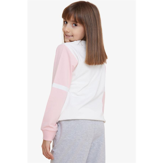 Girls' Sweatshirt With Shiny Text In Acro Color (8-14 Years)