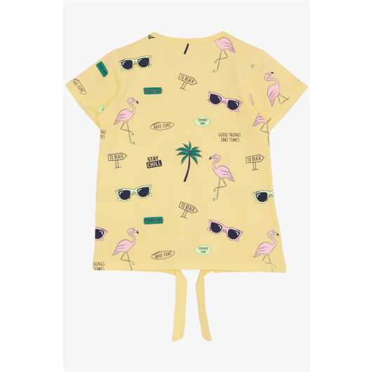 Girl's T-Shirt Printed Yellow (6-12 Years)