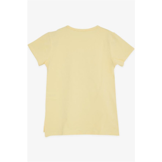 Girls' Yellow Printed T-Shirt (8-12 Years)