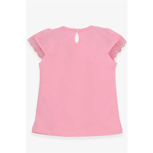 Girl's T-Shirt Scalloped Detailed Powder (3-8 Years)