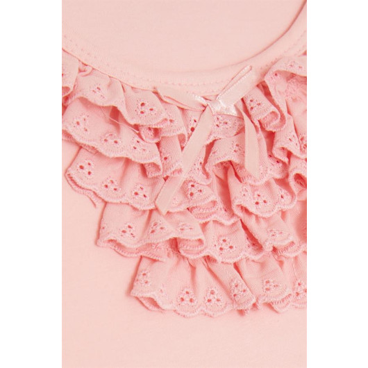 Girl's T-Shirt Guipure Pink (9 Months-8 Years)