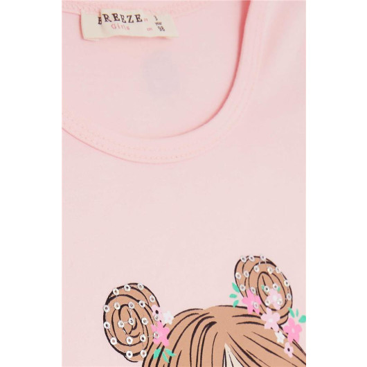 Girl's T-Shirt Cool Girl's Printed Pink (2-6 Years)