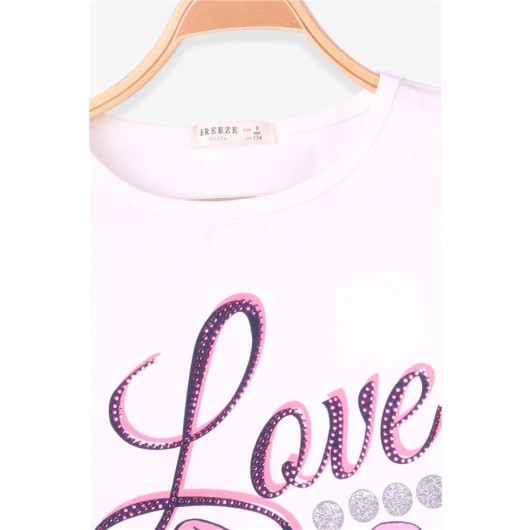 Girls Beige Printed T-Shirt (9-14 Years)