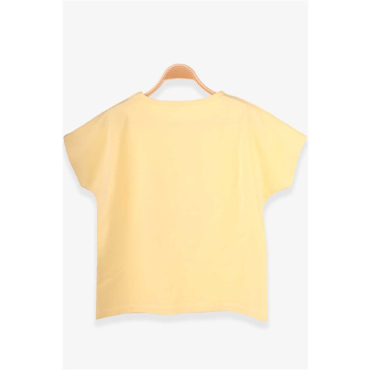 Girl's Yellow Printed T-Shirt (9-14 Yrs)