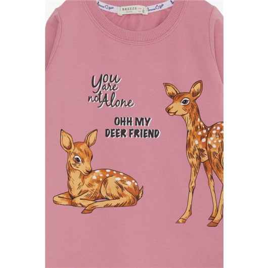 Girl's Tunic Gazelle Printed Dried Rose (Age 1.5-5)