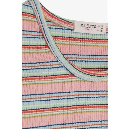 Girl's Long Sleeve T-Shirt Colorful Stripes Mixed Color (9-14 Years)