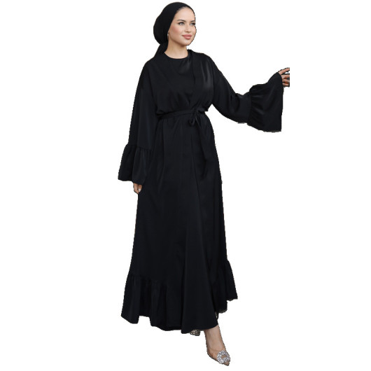 Turkish Women's Two-Piece Ruffled Abaya