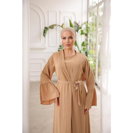 Turkish Women's Two-Piece Ruffled Abaya