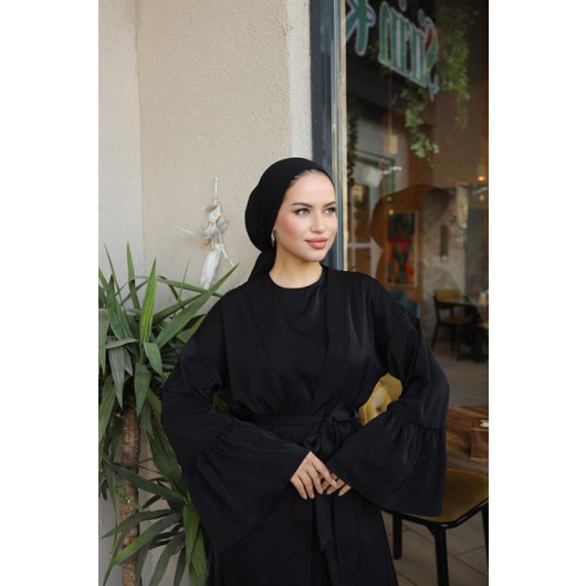 Turkish Women's Two-Piece Ruffled Abaya