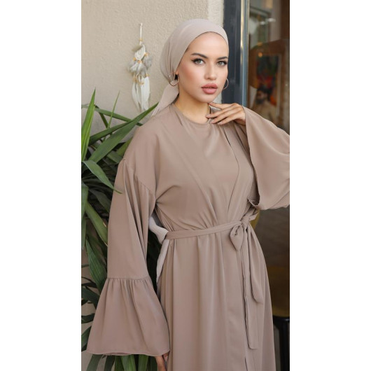 Turkish Women's Two-Piece Ruffled Abaya