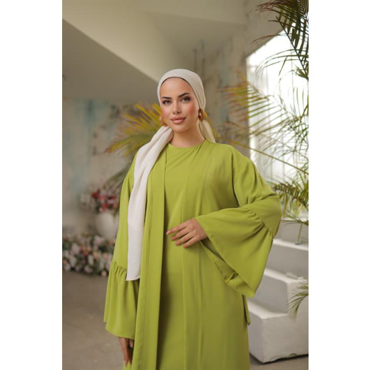 Turkish Women's Two-Piece Ruffled Abaya