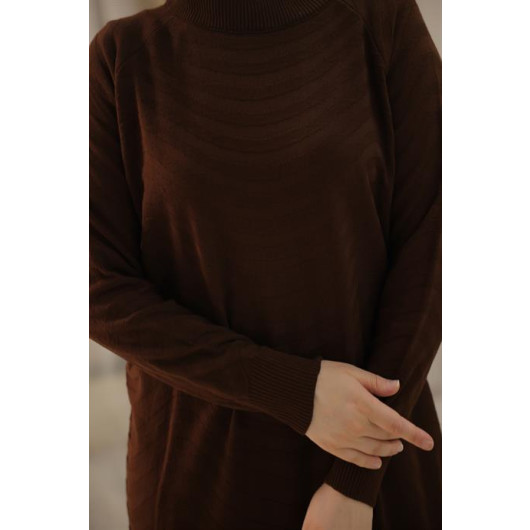 Oversize Knitwear Dress Bitter Brown