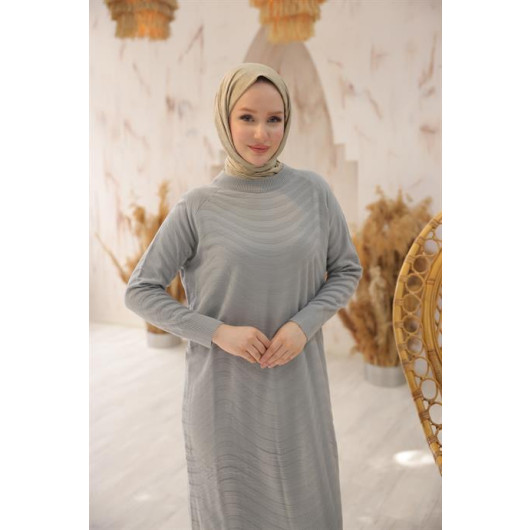 Oversize Knitwear Dress Gray