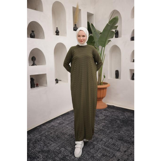 Oversize Knitwear Dress Khaki