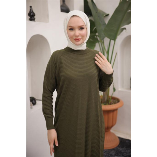 Oversize Knitwear Dress Khaki