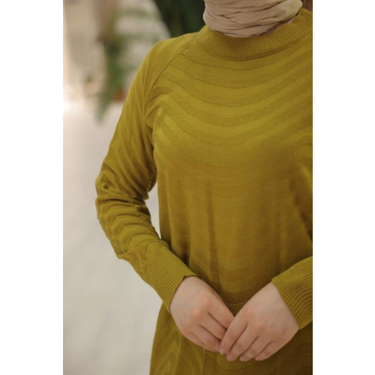 Oversize Knitwear Dress Mustard