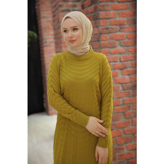 Oversize Knitwear Dress Mustard