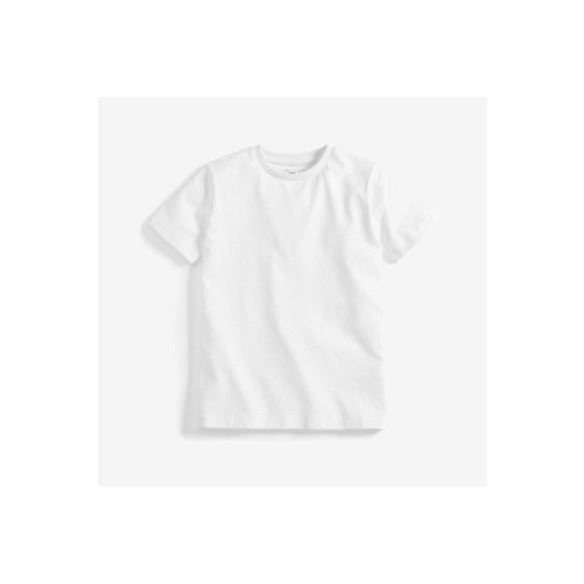 Unisex Kids White Tshirt Set Of 2