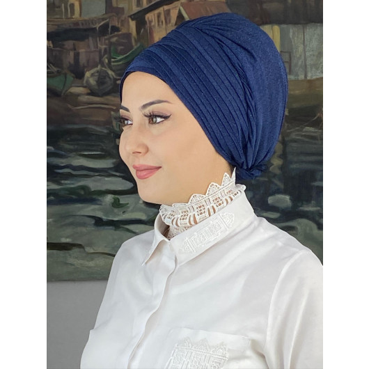 Trending Navy Blue Cross Shawl