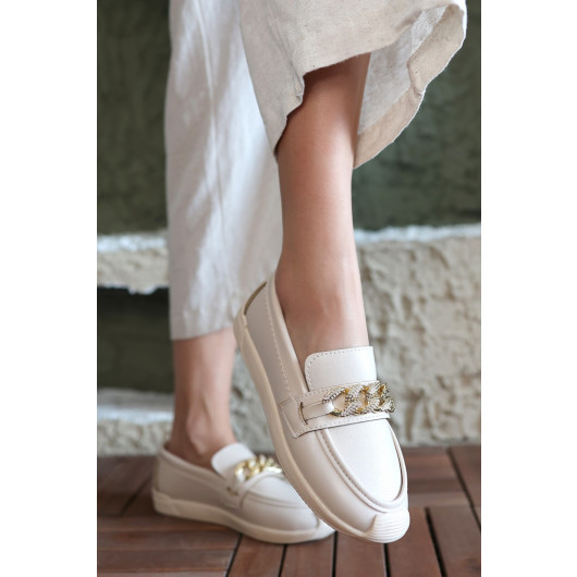 Beige Skin Ballerina Shoes