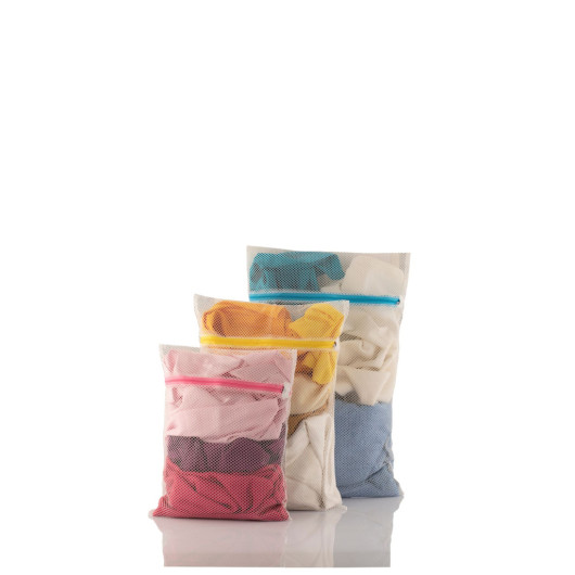 3 Pieces Laundry Net With Colorful Zipper