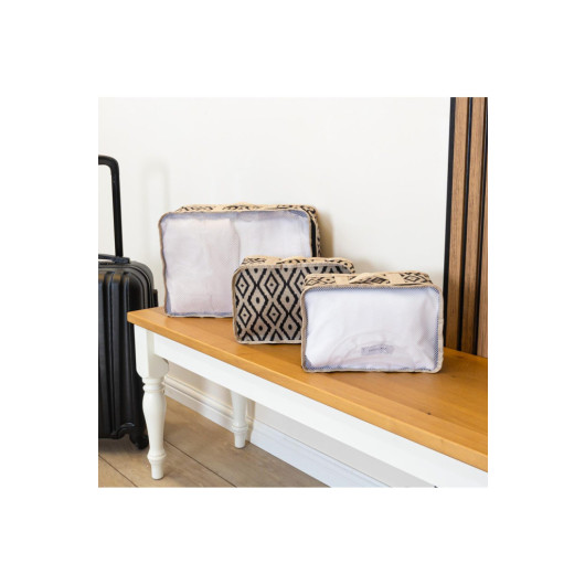 3 Piece Suitcase Organizer Patterned