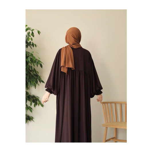 Silk Abaya Brown Women Standard